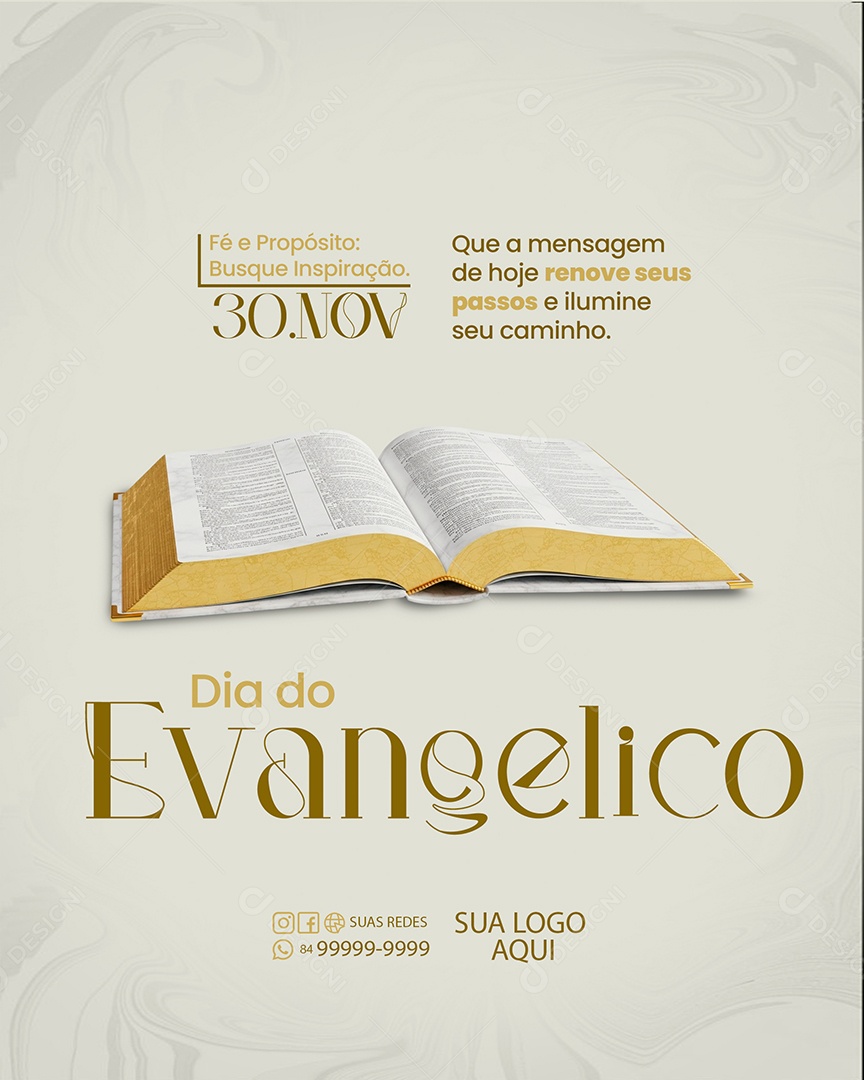 Dia do Evangélico 30 de Novembro Social Media PSD Editável