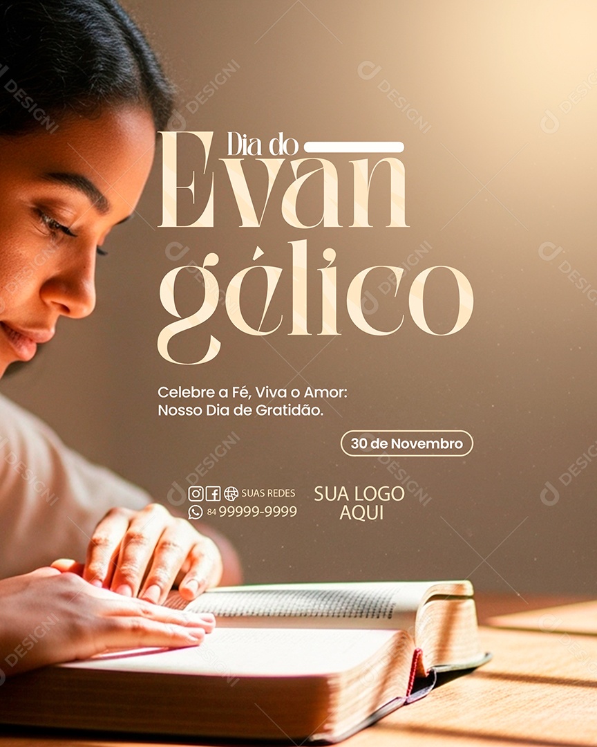 Dia do Evangélico 30 de Novembro Social Media PSD Editável
