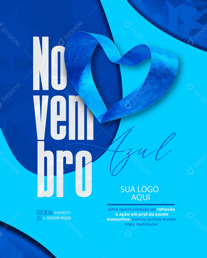 Novembro Azul Uma Oportunidade de Reflexão Social Media PSD Editável