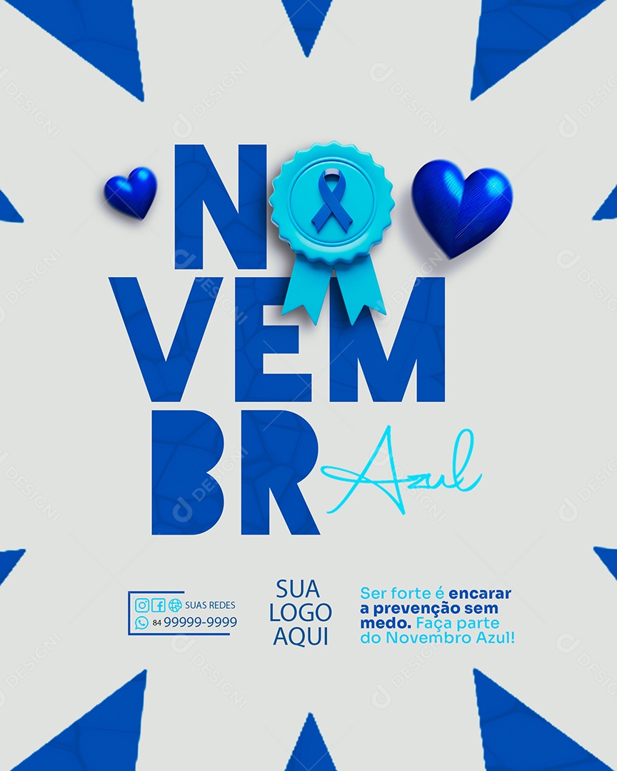 Novembro Azul Mês de Combate ao Câncer de Próstata Social Media PSD Editável