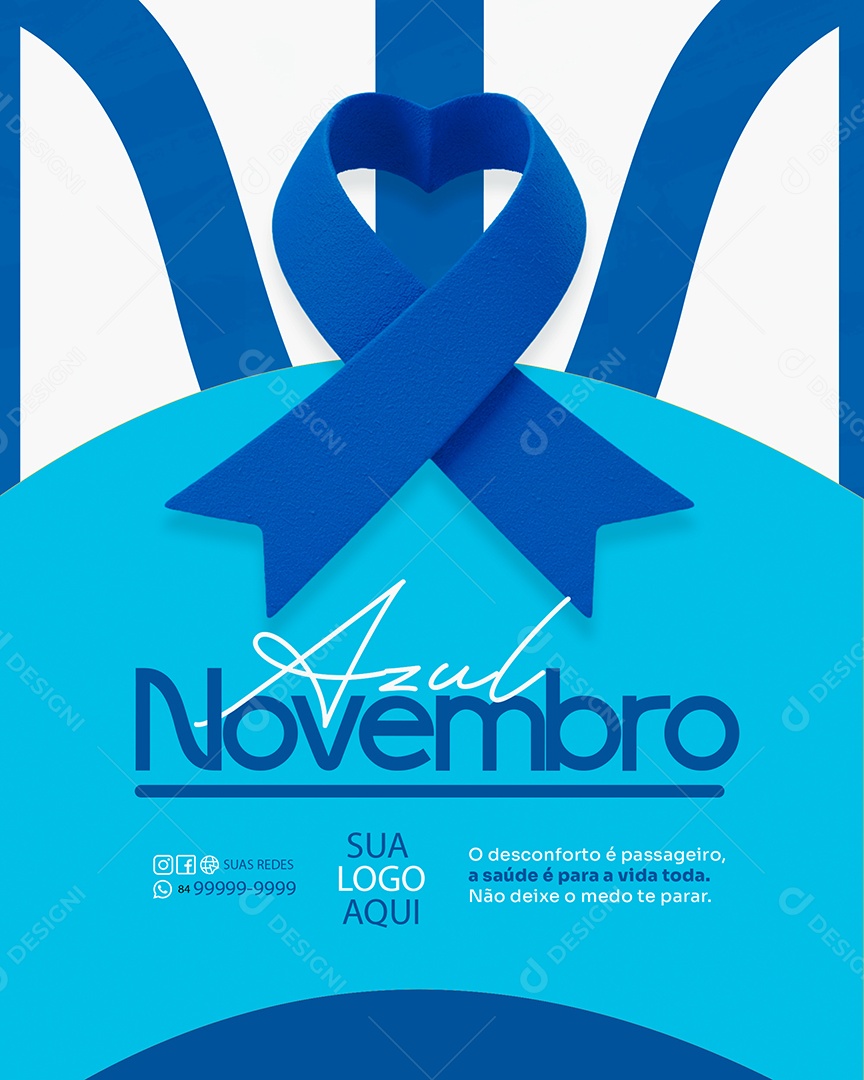 Novembro Azul Mês de Combate ao Câncer de Próstata Social Media PSD Editável