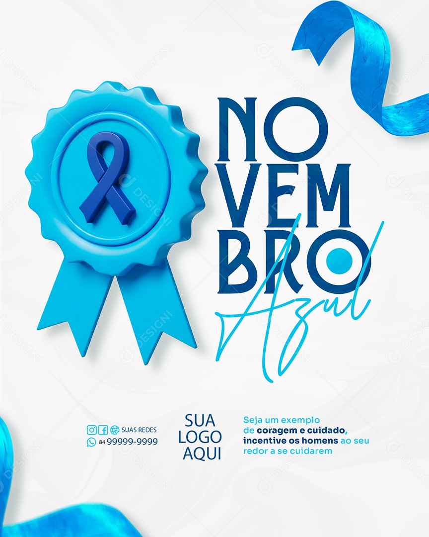 Novembro Azul Mês de Combate ao Câncer de Próstata Social Media PSD Editável