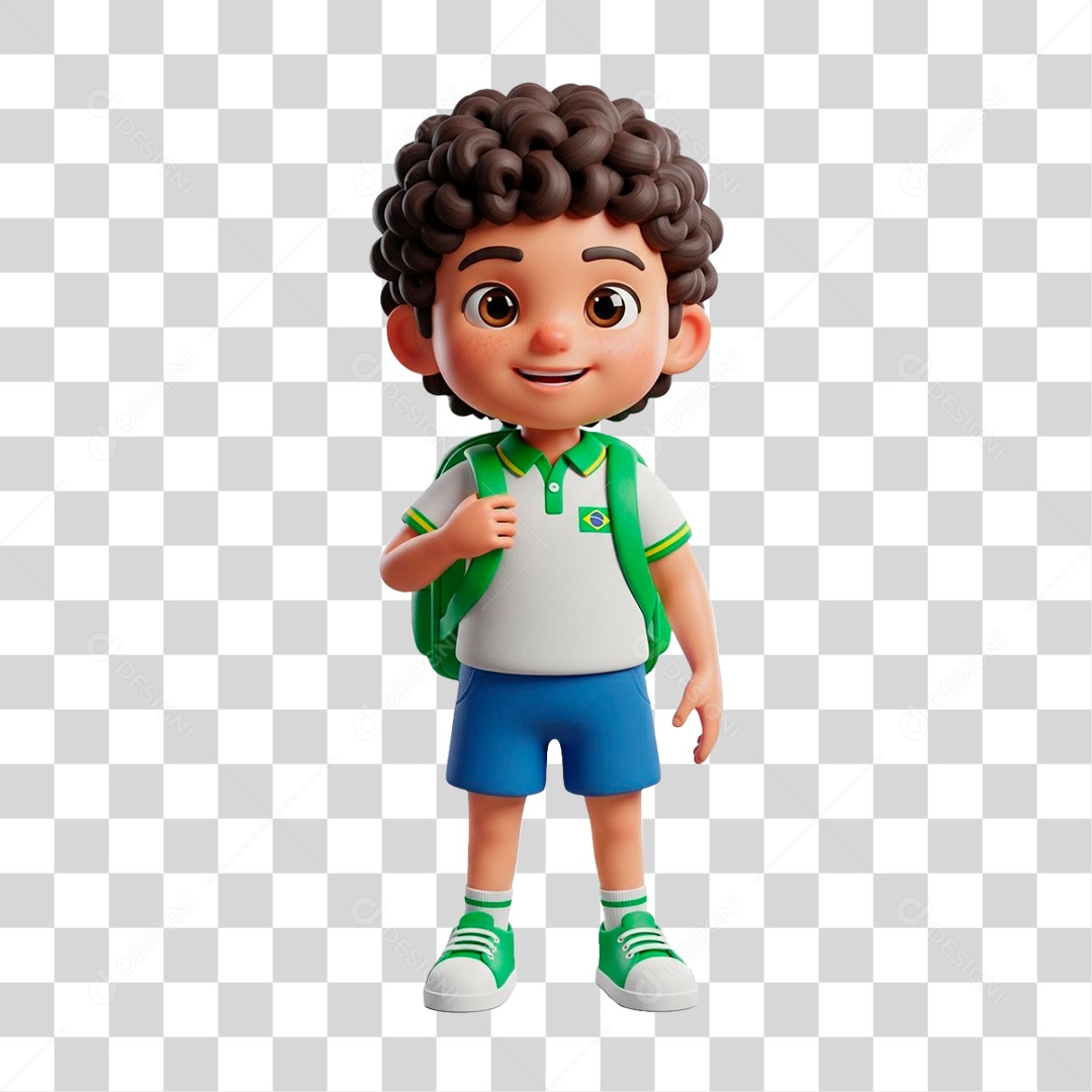 Personagem 3D Estudante PNG Transparente