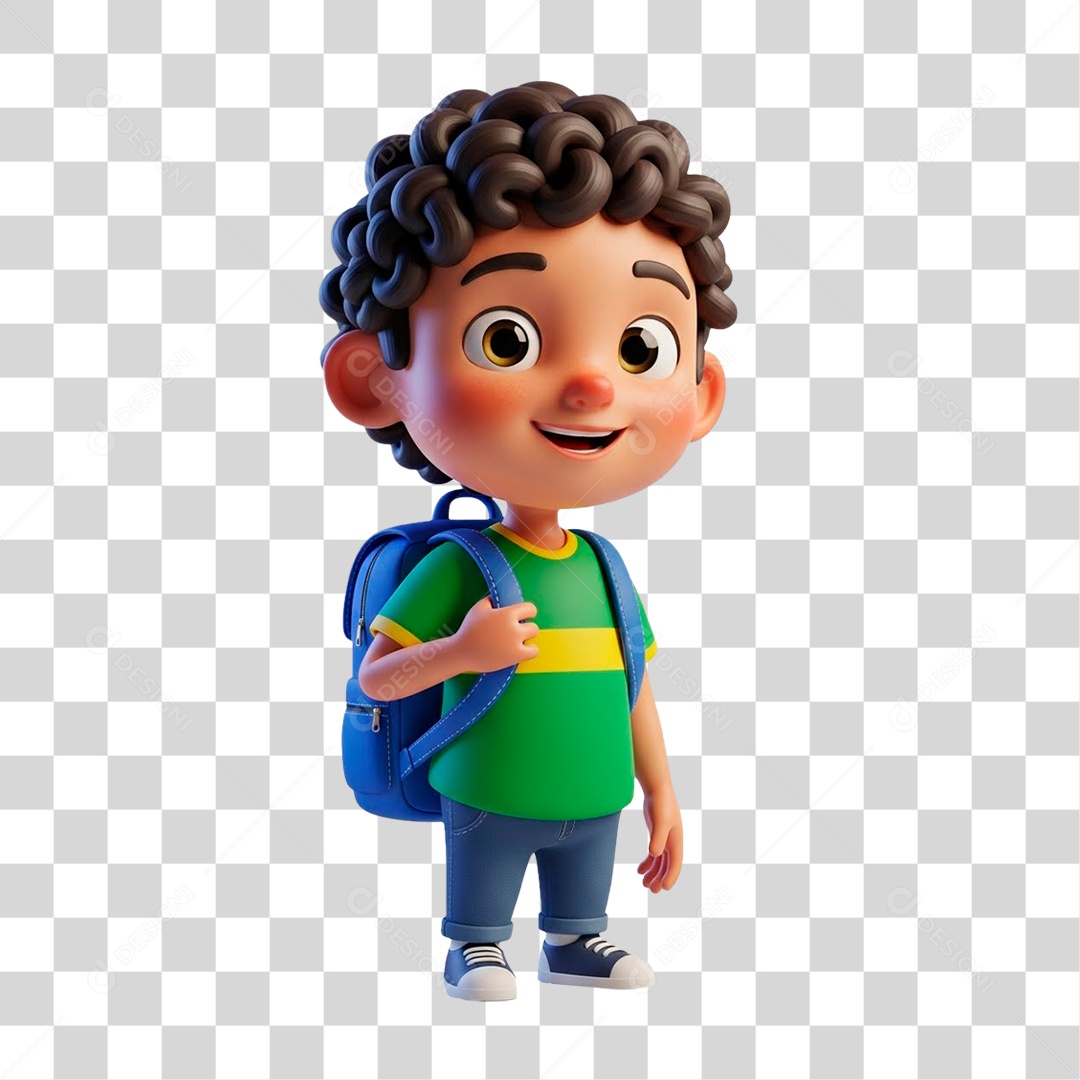 Personagem 3D Estudante PNG Transparente