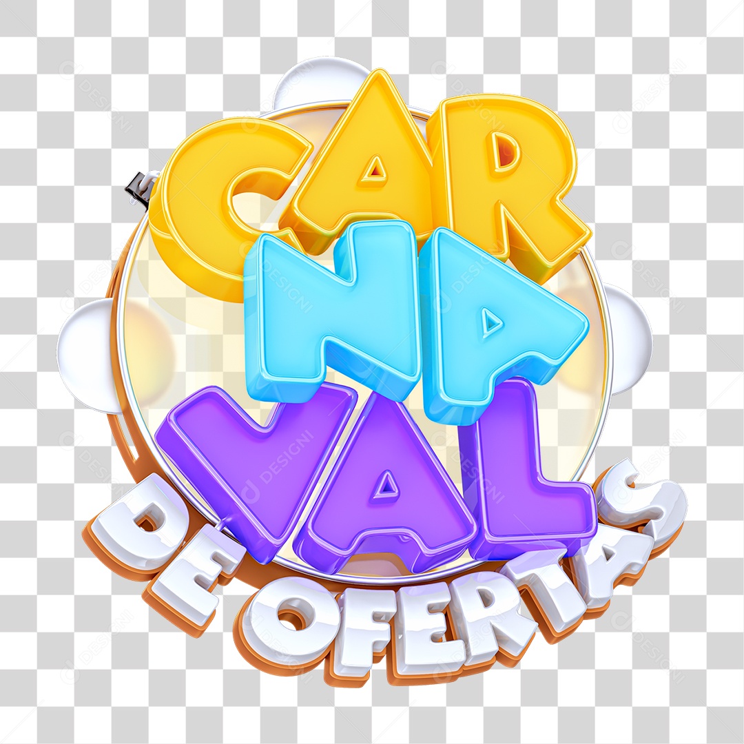 Selo 3D Carnaval de Ofertas PNG Transparente