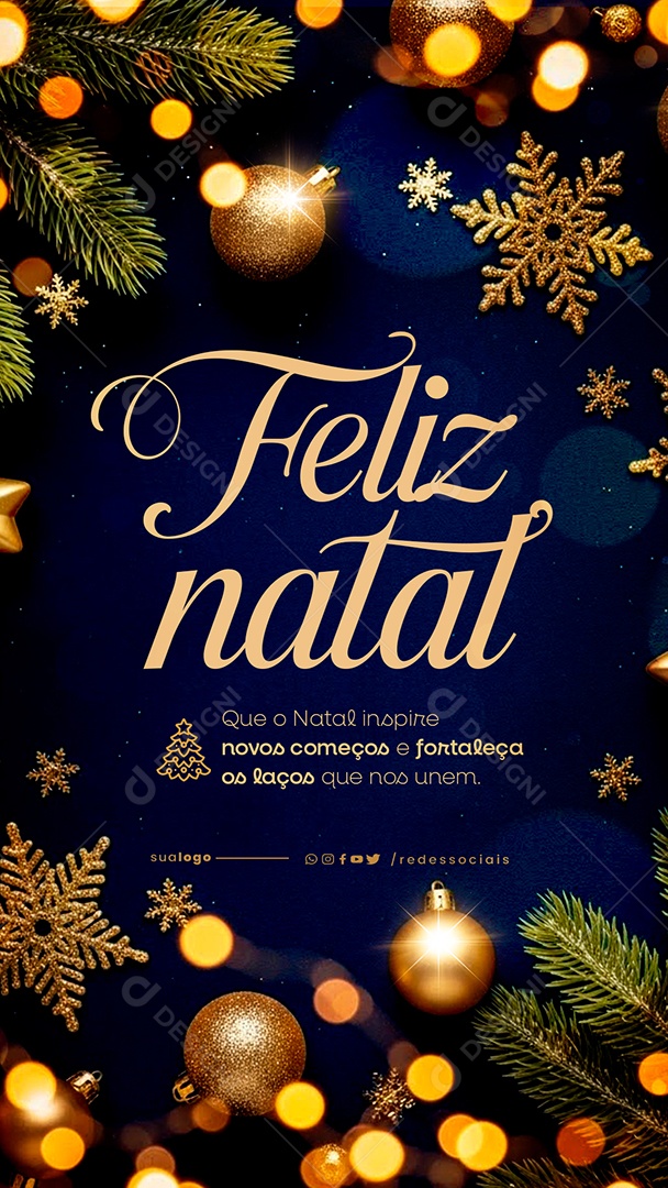 Story Feliz Natal 25 de Dezembro Social Media PSD Editável