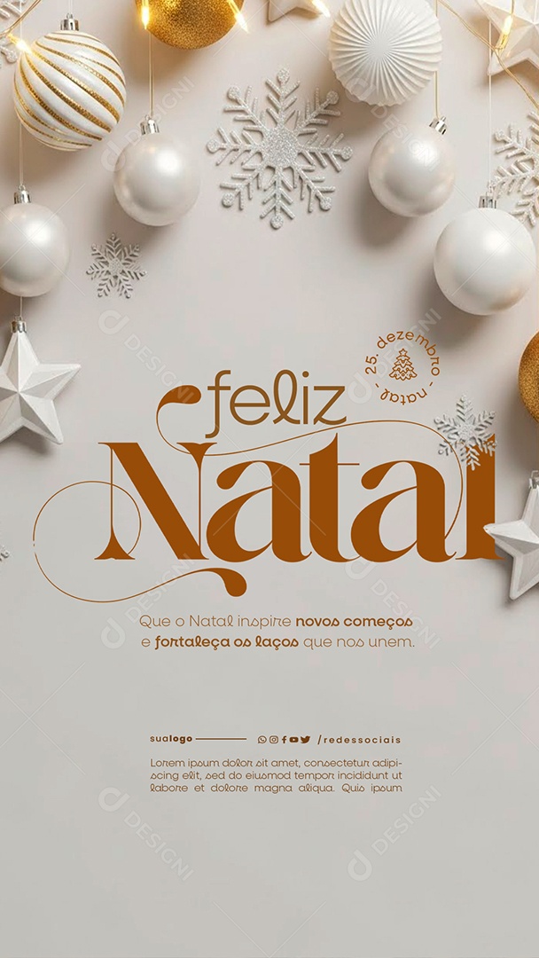 Story Feliz Natal 25 de Dezembro Social Media PSD Editável