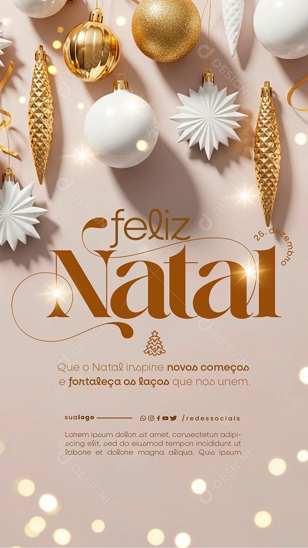 Story Feliz Natal 25 de Dezembro Social Media PSD Editável