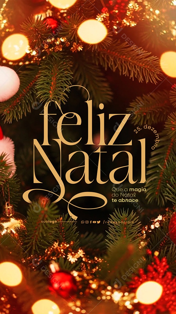 Story Feliz Natal 25 de Dezembro Social Media PSD Editável