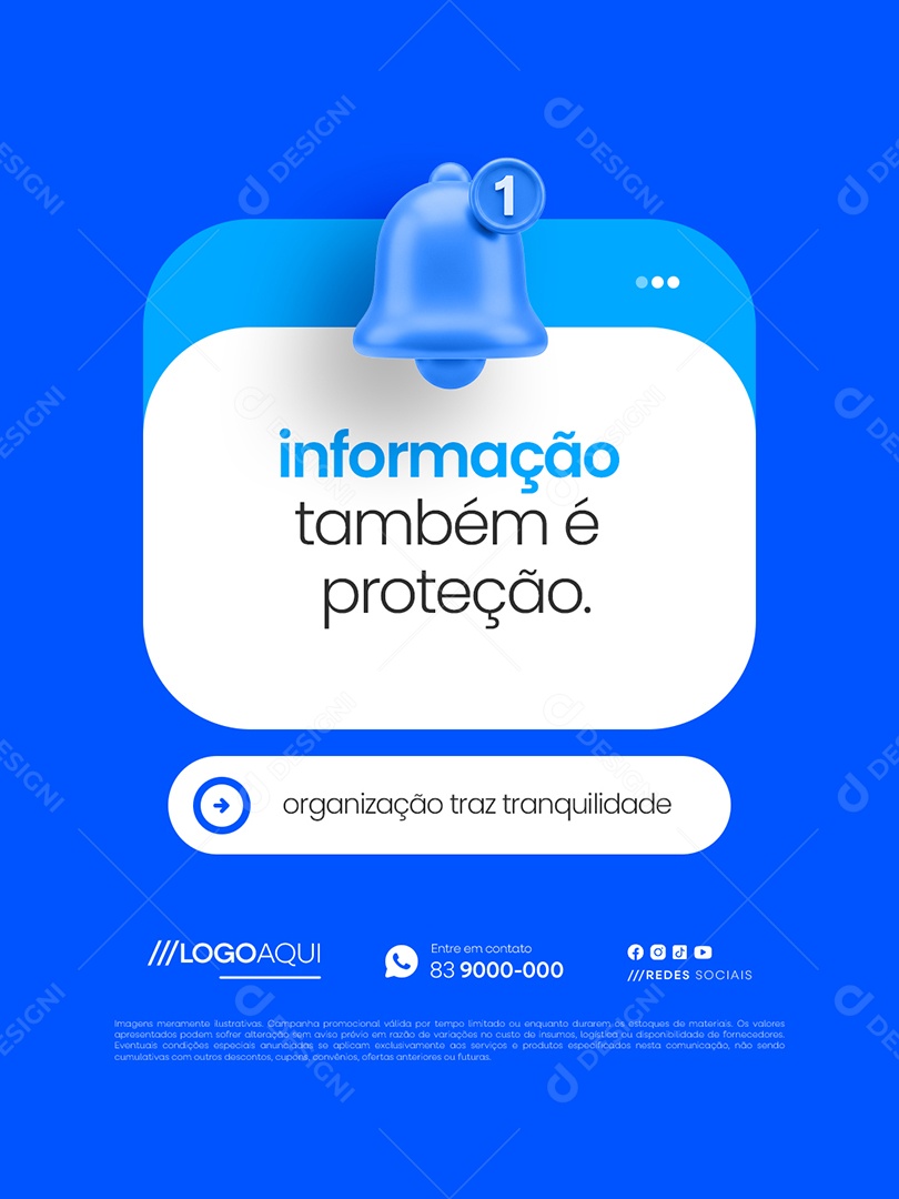 Lembrete Contabilidade Organização Traz Tranquilidade Social Media PSD Editável
