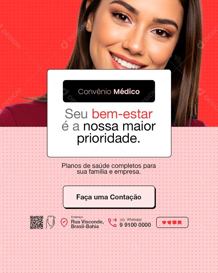Convênio Médico Seu Bem Estar é a Nossa Maior Prioridade Social Media PSD Editável