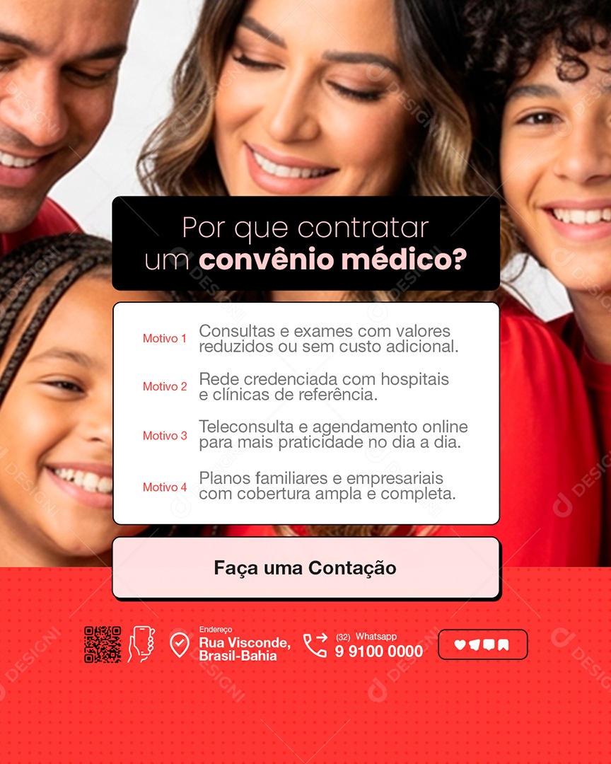 Por Que Contratar Um Convênio Médico Social Media PSD Editável