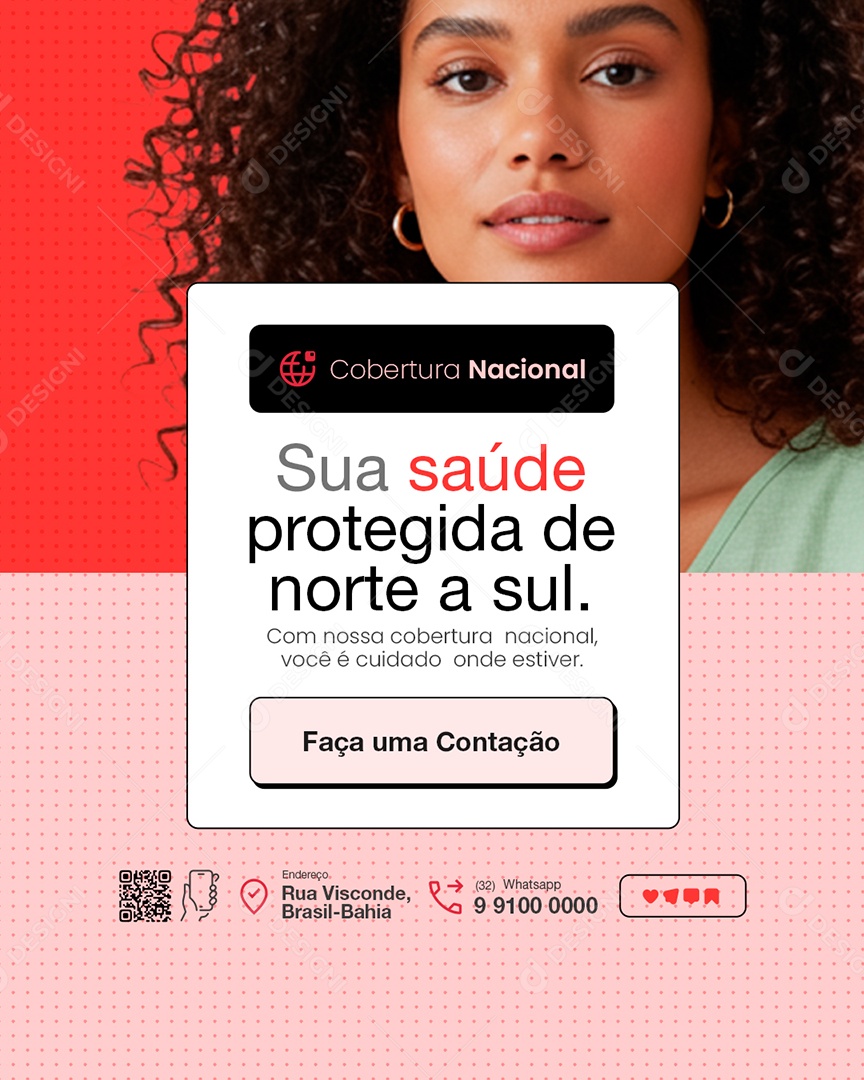 Convênio Médico Sua Saúde Protegida de Norte a Sul Social Media PSD Editável