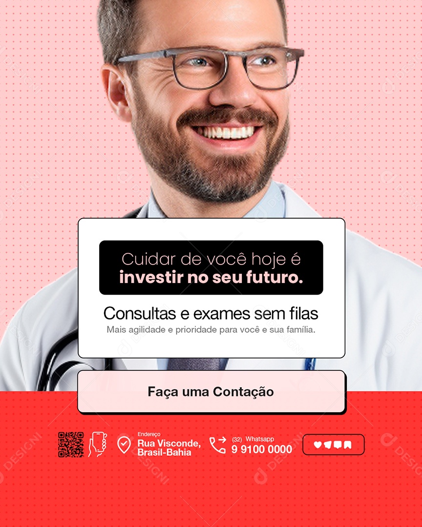 Convênio Médico Cuidar de Você Hoje Social Media PSD Editável