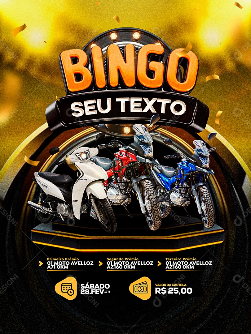 Sorteio Bingo Social Media PSD Editável