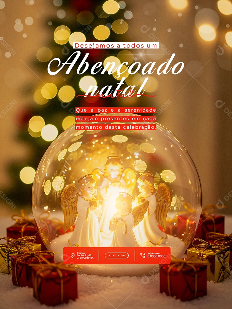 Feliz Natal 25 de Dezembro Feed Abençoado Natal Social Media PSD Editável
