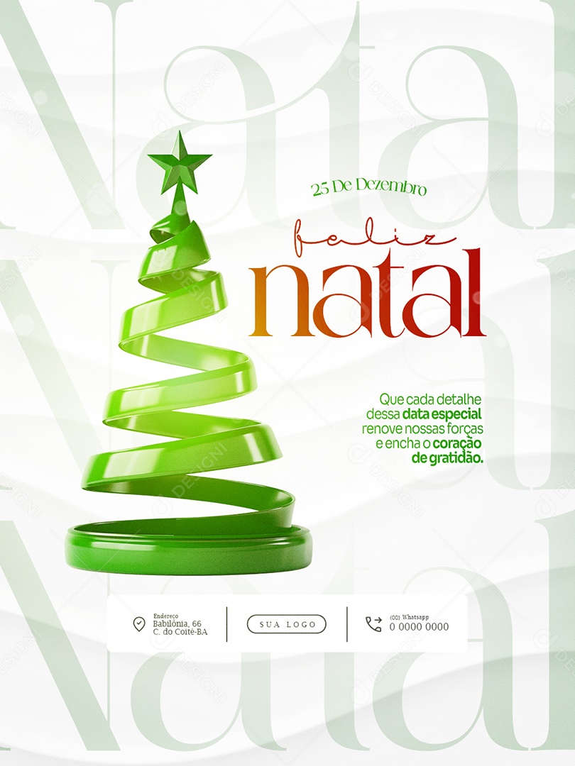 Feliz Natal 25 de Dezembro Feed Data Especial Social Media PSD Editável