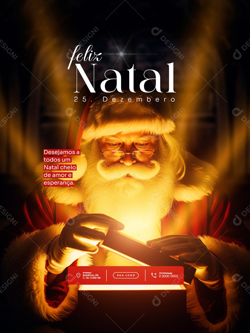Feliz Natal 25 de Dezembro Feed Desejamos a Todos um Natal Social Media PSD Editável