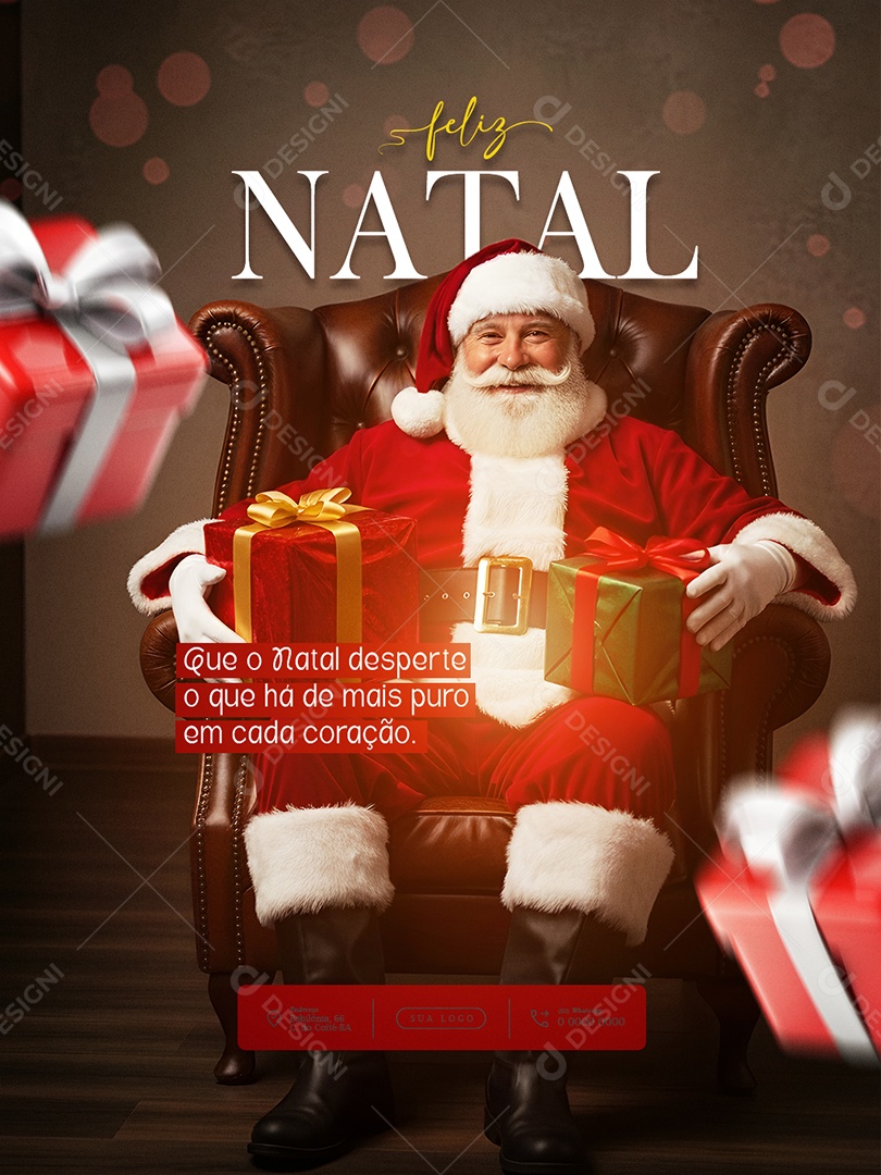 Feliz Natal 25 de Dezembro Feed Desperte Social Media PSD Editável