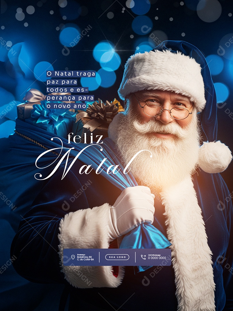 Feliz Natal 25 de Dezembro Feed Esperança para o Novo Ano Social Media PSD Editável