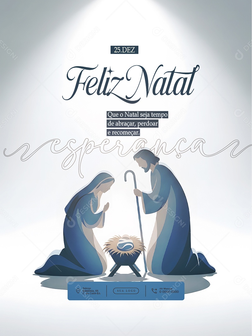 Feliz Natal 25 de Dezembro Feed Esperança Social Media PSD Editável