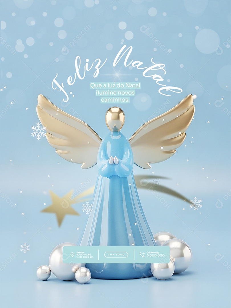 Feliz Natal 25 de Dezembro Feed Ilumine Novos Caminhos Social Media PSD Editável