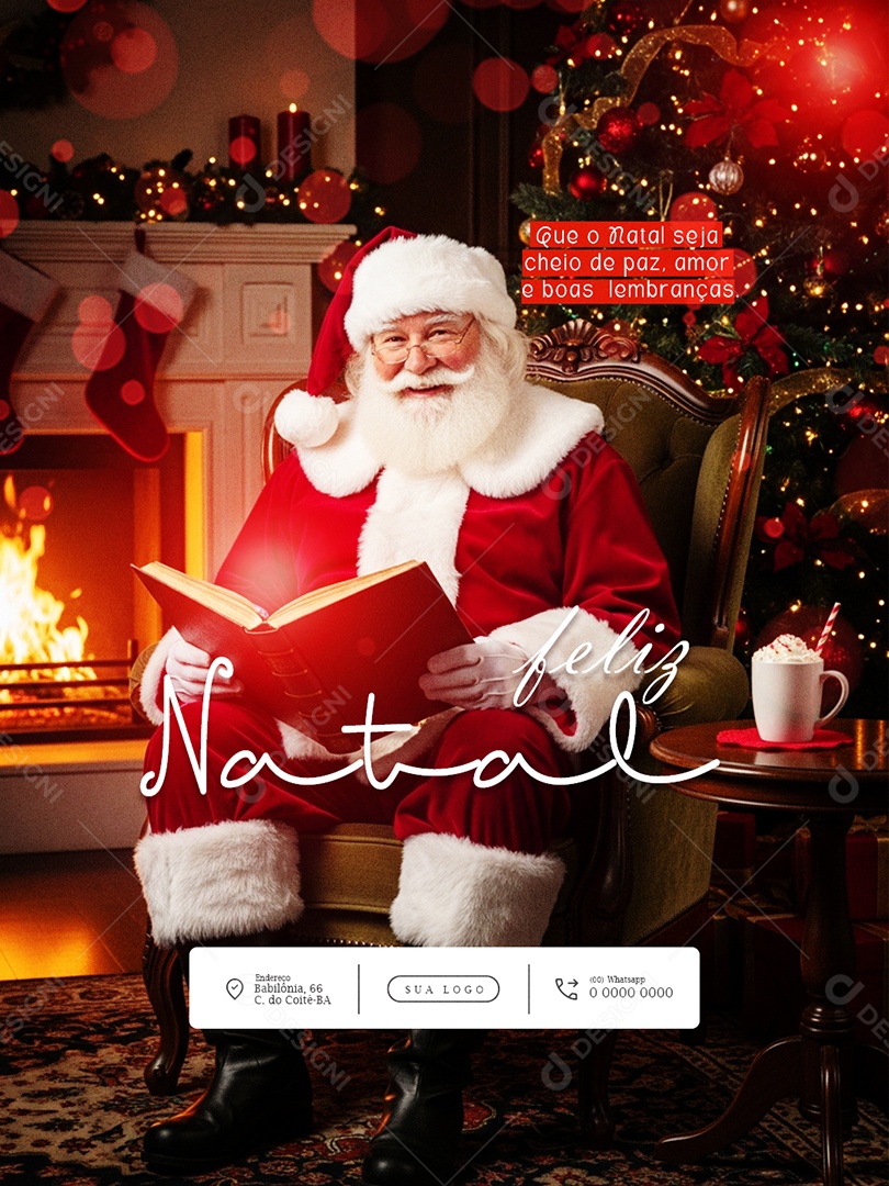 Feliz Natal 25 de Dezembro Feed Natal Social Media PSD Editável