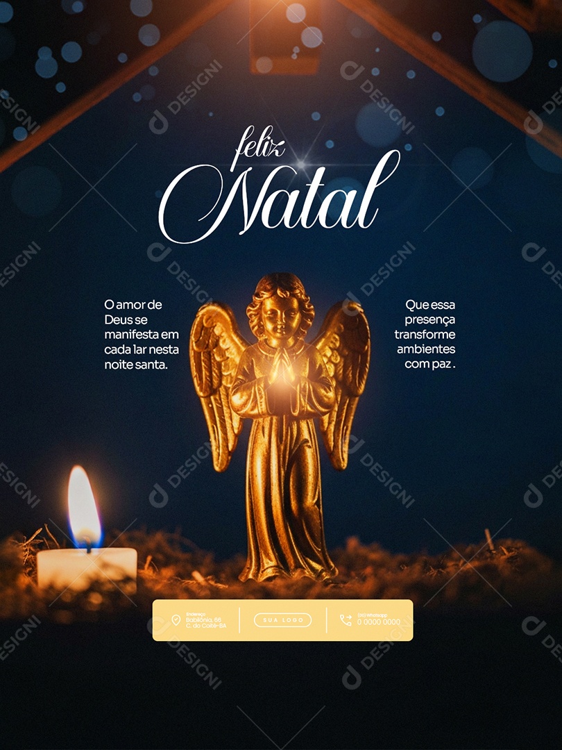 Feliz Natal 25 de Dezembro Feed o Amor de Deus Social Media PSD Editável