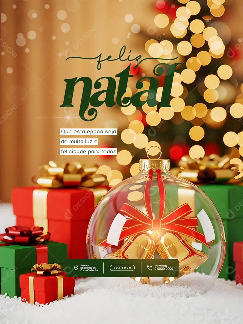 Feliz Natal 25 de Dezembro Feed Que Está Época Social Media PSD Editável