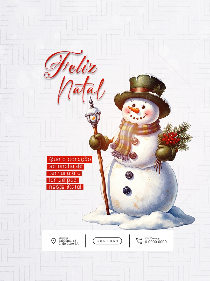 Feliz Natal 25 de Dezembro Feed Que o Coração Social Media PSD Editável