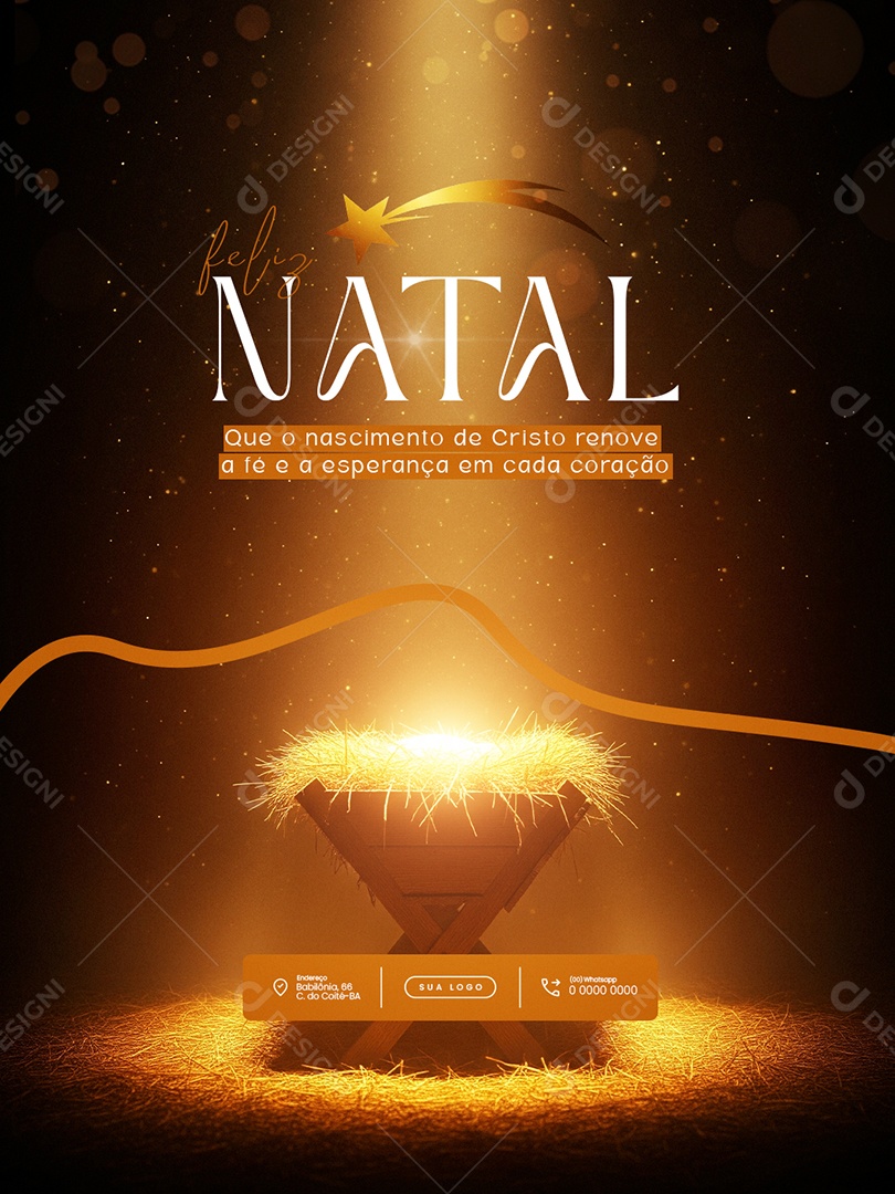 Feliz Natal 25 de Dezembro Feed Que o Nascimento Social Media PSD Editável