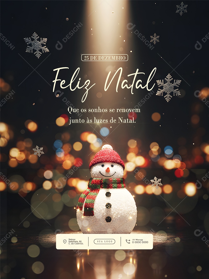 Feliz Natal 25 de Dezembro Feed Que os Sonhos Social Media PSD Editável