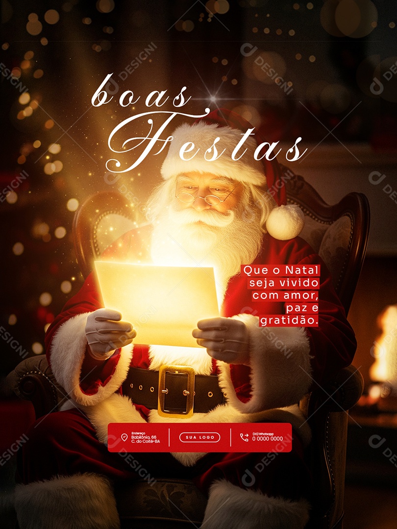 Feliz Natal 25 de Dezembro Feed Vivido Social Media PSD Editável