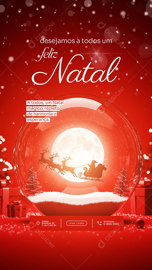 Feliz Natal 25 de Dezembro Story A Todos um Natal Social Media PSD Editável