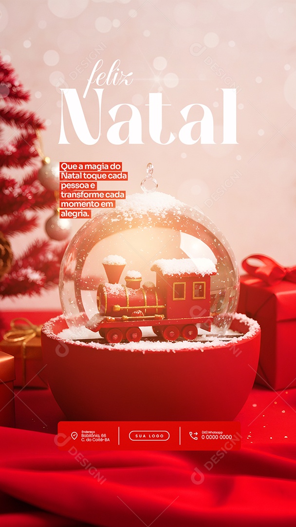 Feliz Natal 25 de Dezembro Story Cada Momento em Alegria Social Media PSD Editável