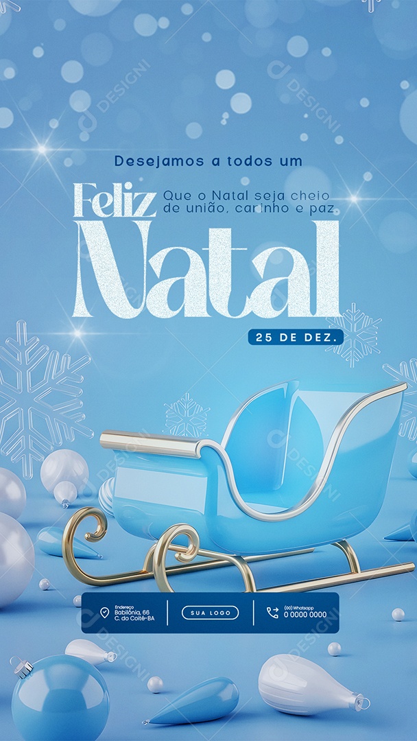 Feliz Natal 25 de Dezembro Story Cheio de União Social Media PSD Editável