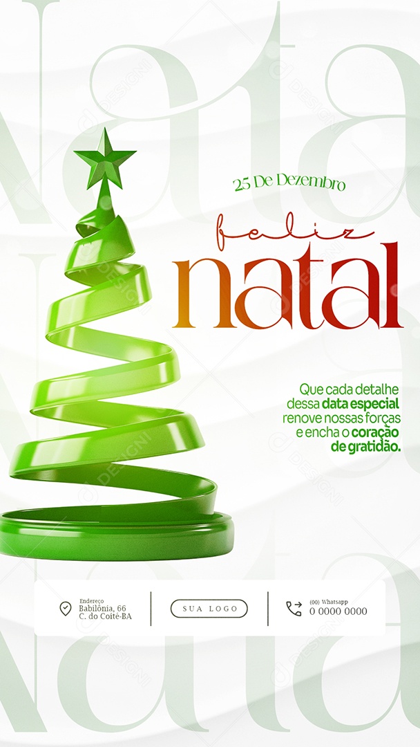 Feliz Natal 25 de Dezembro Story Data Especial Social Media PSD Editável