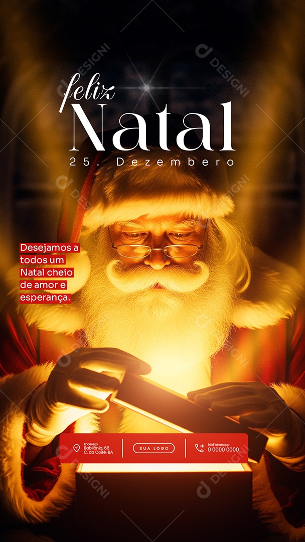 Feliz Natal 25 de Dezembro Story Desejamos a Todos um Natal Social Media PSD Editável
