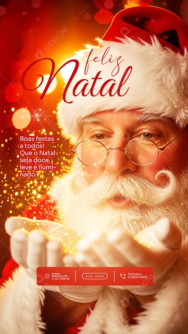 Feliz Natal 25 de Dezembro Story Doce Leve Social Media PSD Editável
