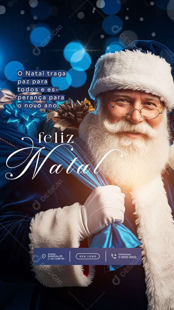 Feliz Natal 25 de Dezembro Story Esperança para o Novo Ano Social Media PSD Editável