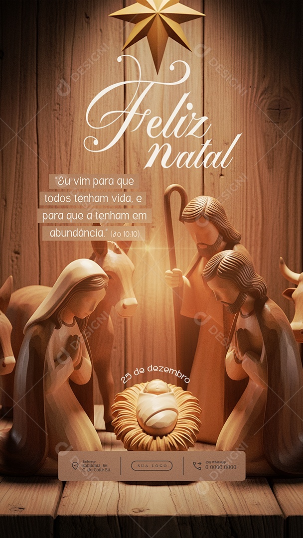 Feliz Natal 25 de Dezembro Story Eu Vim Social Media PSD Editável