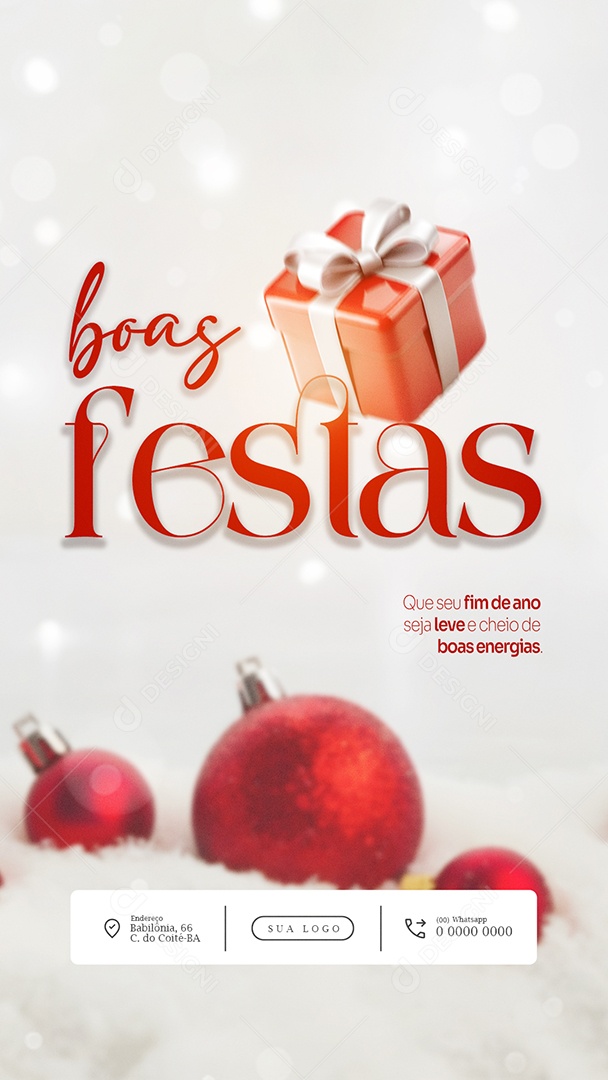Feliz Natal 25 de Dezembro Story Fim de Ano Leve Social Media PSD Editável
