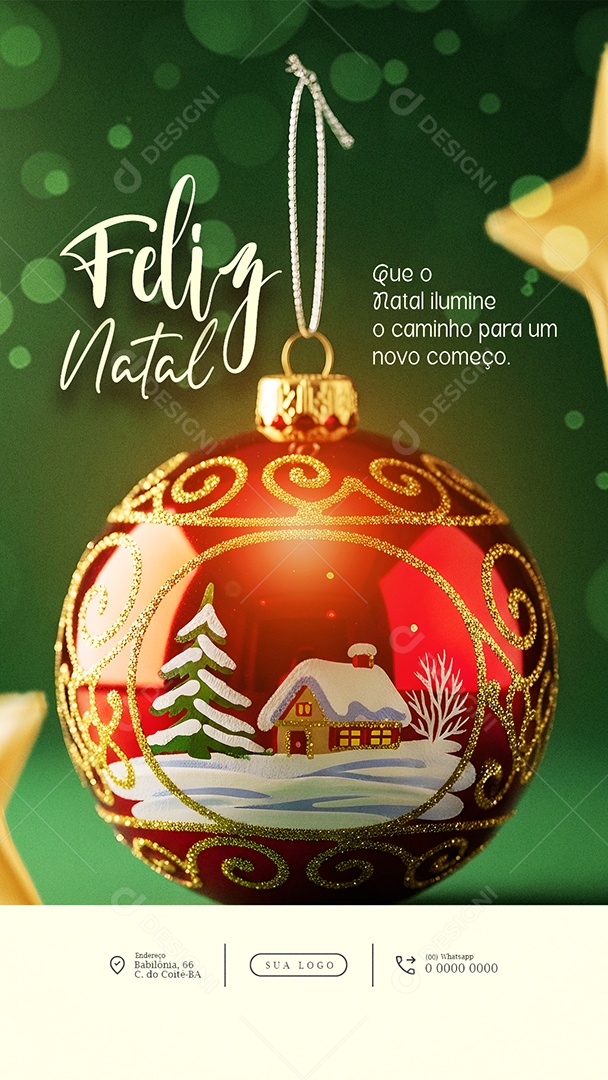 Feliz Natal 25 de Dezembro Story Ilumine o Caminho Social Media PSD Editável