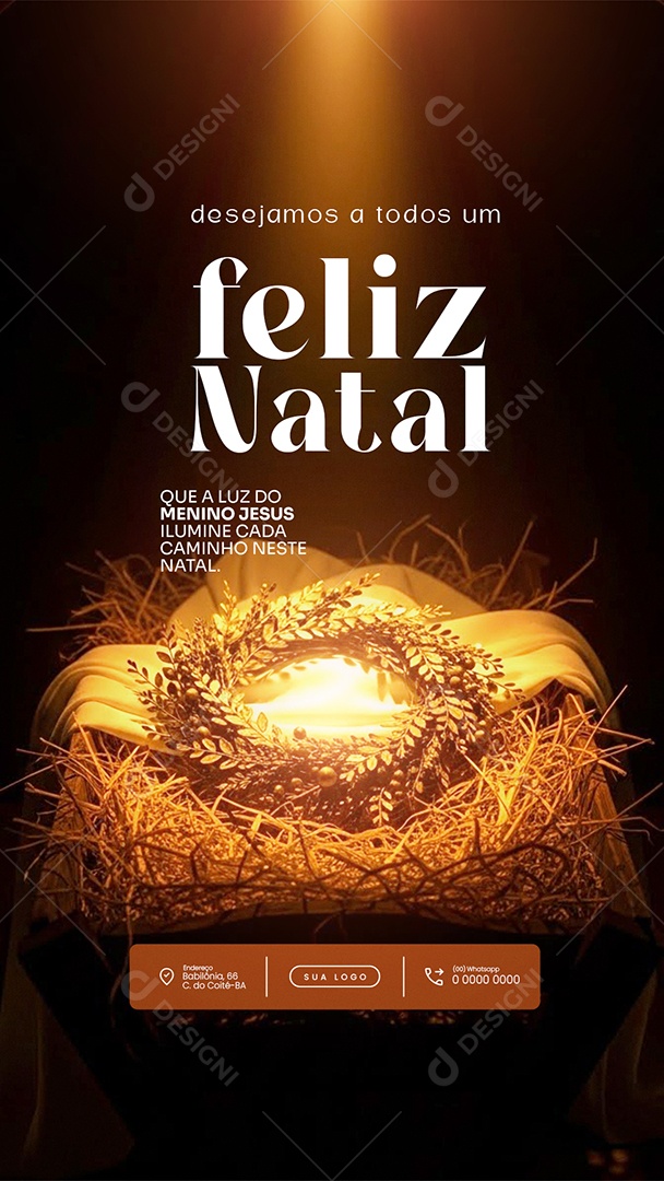 Feliz Natal 25 de Dezembro Story MEnino Jesus Social Media PSD Editável