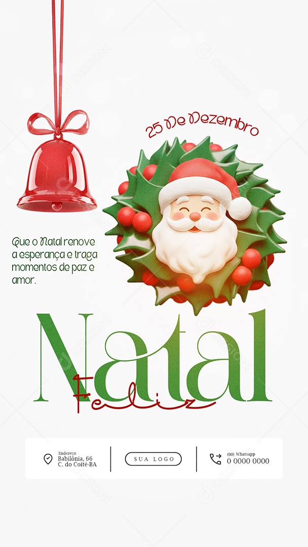 Feliz Natal 25 de Dezembro Story Momentos de Paz Social Media PSD Editável