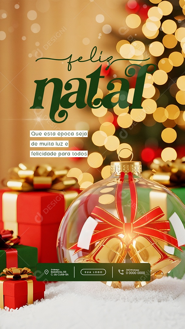 Feliz Natal 25 de Dezembro Story Que Está Época Social Media PSD Editável