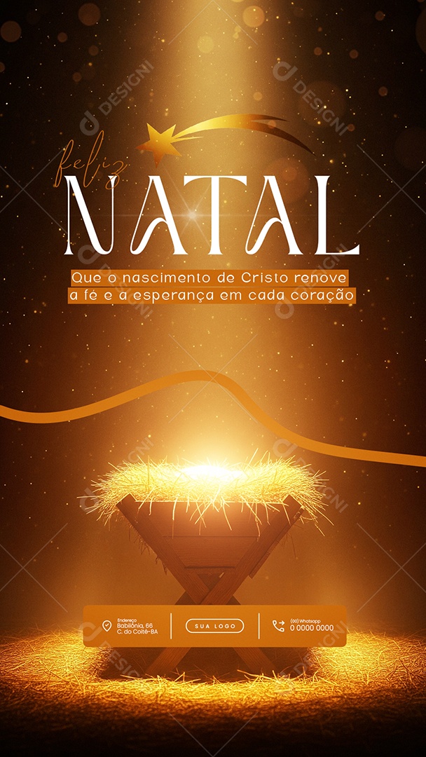 Feliz Natal 25 de Dezembro Story Que o Nascimento Social Media PSD Editável