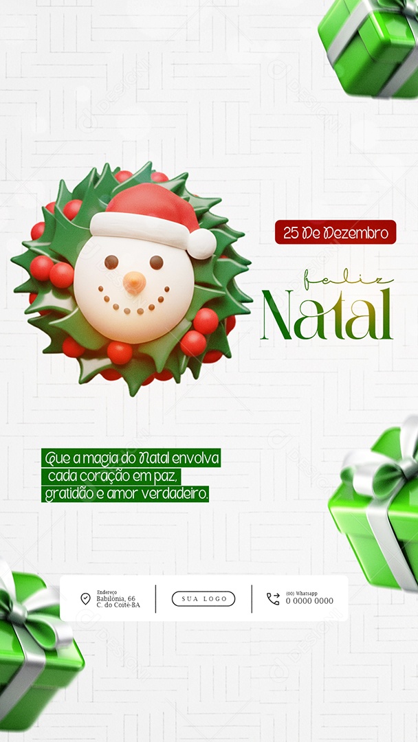 Feliz Natal 25 de Dezembro Story Verdadeiro Amor Social Media PSD Editável