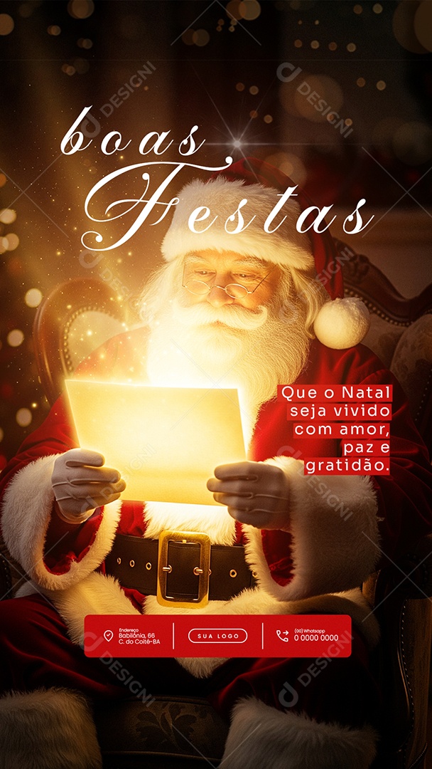 Feliz Natal 25 de Dezembro Story Vivido Social Media PSD Editável