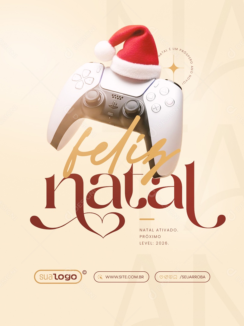 Feliz Natal 25 de Dezembro Games Social Media PSD Editável